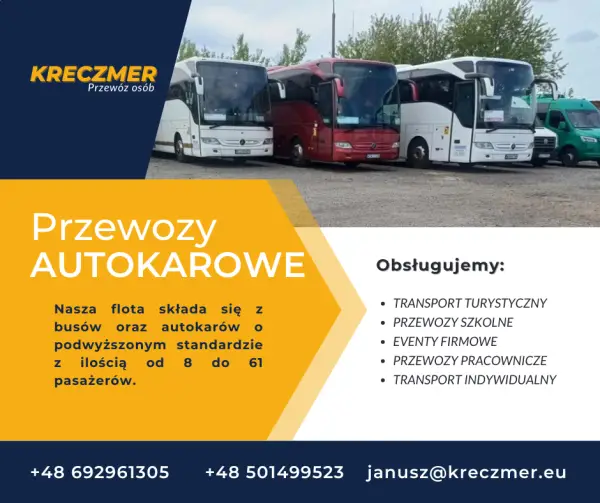 KRECZMER - Przewóz osób - wynajem autokarów Częstochowa